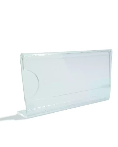Display de Mesa em Acrílico 2mm SI 8x4cm com C na Frente Base em L