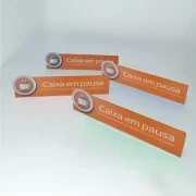 Placa de Identificação Caixa em Pausa ou Fechado 25,5×6,5×5 em Ps 1mm