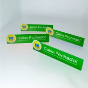 Placa de Identificação Caixa em Pausa ou Fechado 25,5×6,5×5 em Ps 1mm