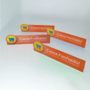 Placa de Identificação Caixa em Pausa ou Fechado 25,5×6,5×5 em Ps 1mm