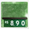 Precificador E2 em PS 2mm IP – 23x22cm c/ Nº Verde c/ 2 ilhós