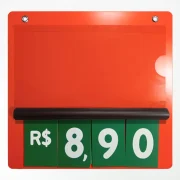 Precificador E2 em PS 2mm IP – 23x22cm c/ Nº Verde c/ 2 ilhós