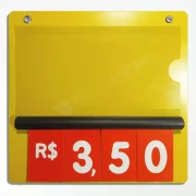 Precificador E2.23x22cm numero vermelho com numeração tipo caderninho. Durável, prático e ideal para supermercados, padarias e lojas.