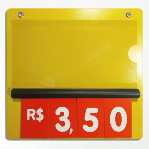 Precificador E2.23x22cm numero vermelho com numeração tipo caderninho. Durável, prático e ideal para supermercados, padarias e lojas.