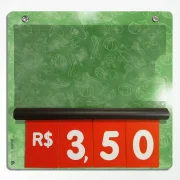 Precificador E2 em PS 2mm IP – 23x22cm c/ Nº Vermelho c/ 2 ilhós