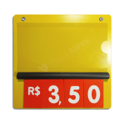 Precificador E2 em PS 2mm IP – 23x22cm c/ Nº Vermelho F/V c/ 2 ilhós