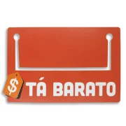 Placa Tá Barato 12x8cm com visor superior para etiqueta promocional