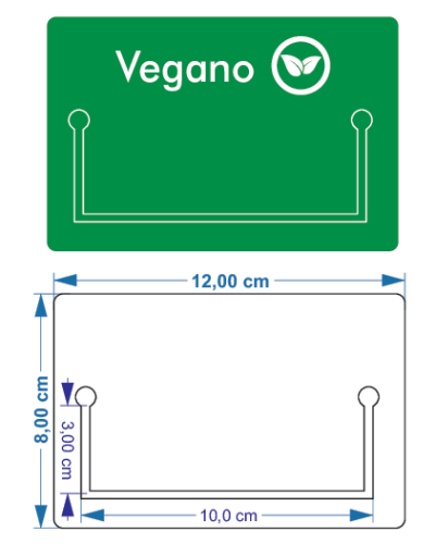 Placa de Identificação em PP 0,4mm IP – 12x8cm c/ Visor de Etiqueta Inferior 7un