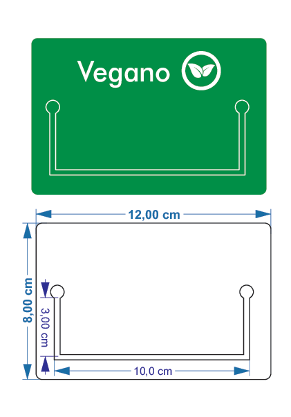 Placa de Identificação em PP 0,4mm IP – 12x8cm c/ Visor de Etiqueta Inferior 7un