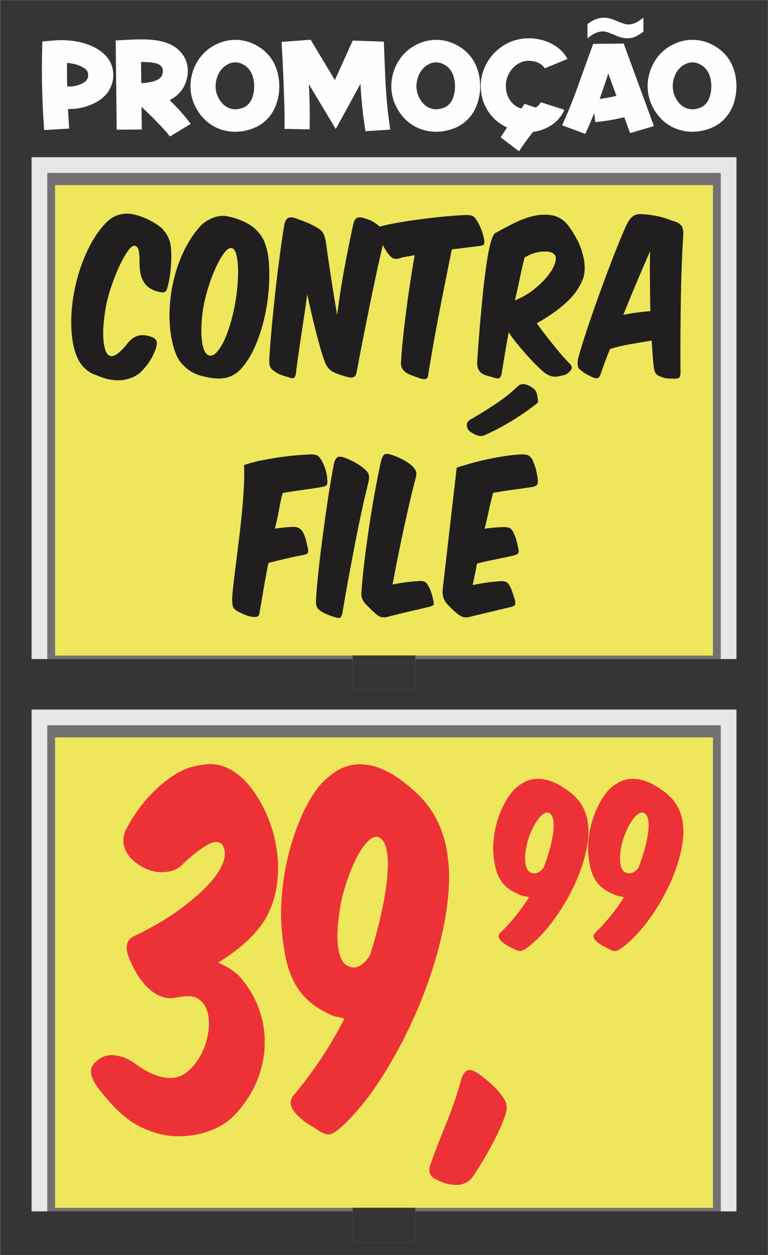 Cavalete em PVC c/ Porta-cartaz – 49x80cm 2 Bolsas A3 AB – F/V