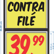Cavalete em PVC c/ Porta-cartaz – 49x80cm 2 Bolsas A3 AB – F/V