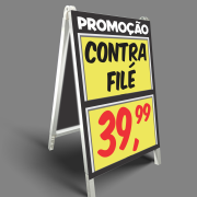Cavalete em PVC c/ Porta-cartaz – 49x80cm 2 Bolsas A3 AB – F/V
