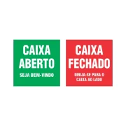 Placa de Identificação Caixa Aberto / Fechado 20×20 cm