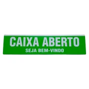 Placa de Identificação Caixa Aberto / Fechado Vermelho e Verde 30×7 cm