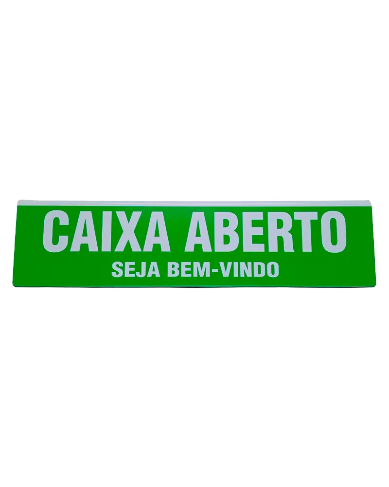 Placa de Identificação Caixa Aberto / Fechado Vermelho e Verde 30×7 cm