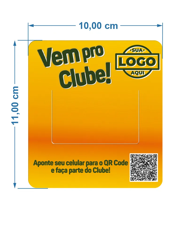 Placa de Identificação em PP 0,40mm 10x11cm IP c/ Visor de Etiqueta 6,5x4cm – 20un
