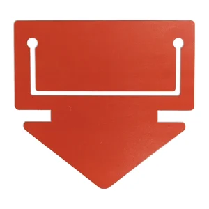 Placa seta em PETG 12x12cm com visor para etiqueta promocional
