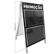 Cavalete em PVC c/ Porta-cartaz – 49x80cm 2 Bolsas A3 AB – F/V