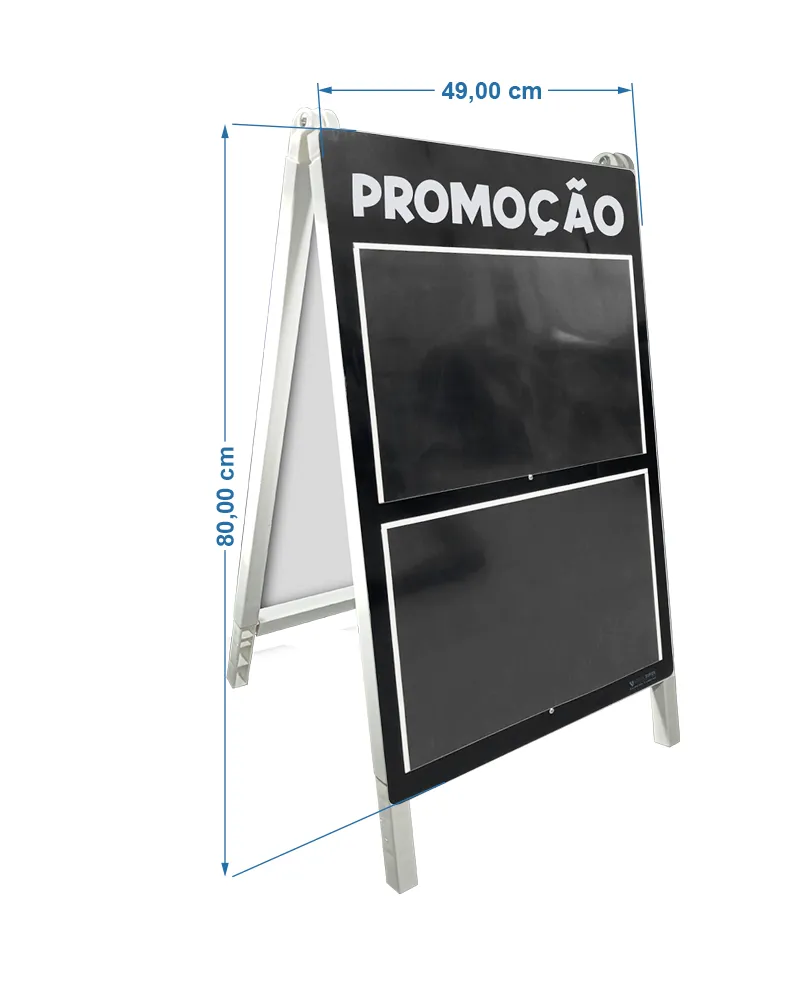 Cavalete em PVC c/ Porta-cartaz – 49x80cm 2 Bolsas A3 AB – F/V