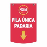 Placa sinalização em PS 26x40cm com impressão frente e verso. Ideal para organizar filas, setores e atendimento em supermercados, padarias e varejos.