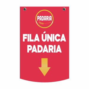 Placa sinalização em PS 26x40cm com impressão frente e verso. Ideal para organizar filas, setores e atendimento em supermercados, padarias e varejos.