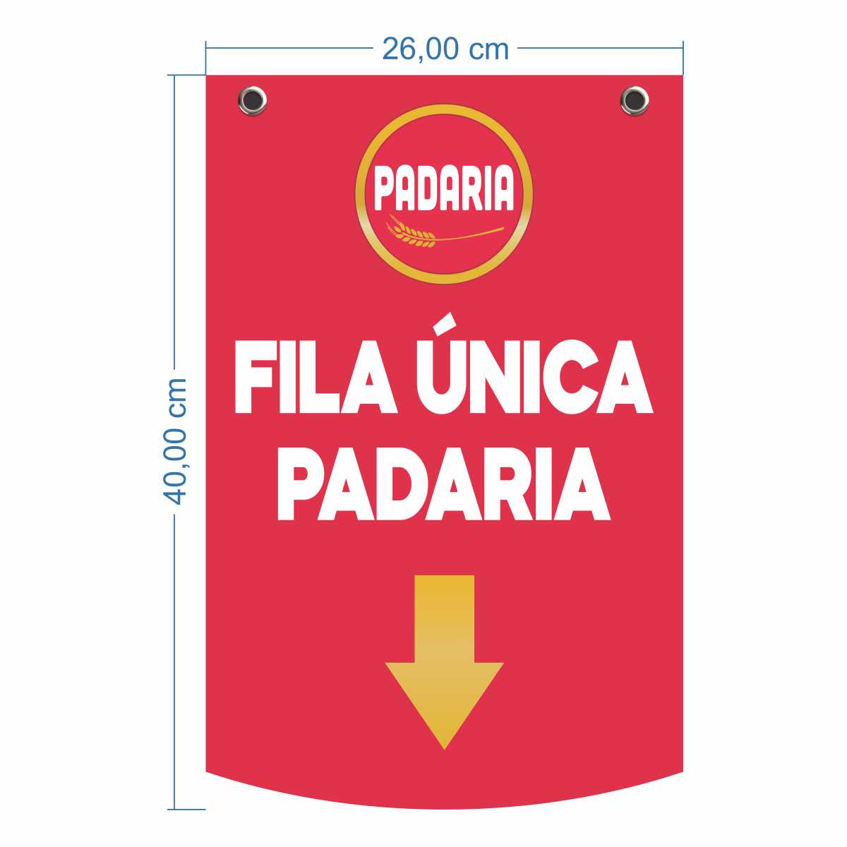 Placa de Identificação em PS 2mm 26x40cm IP F/V – 2 ilhos