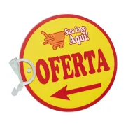 Stopper Ofertas 14.5x14.5cm mod.02 c/Porta-stopper, para sinalização de ofertas, material de merchandising, comunicação visual no supermercado.