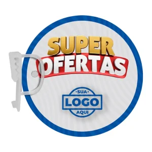 Stopper Promocional 10x10cm F/V, sinalização promocional supermercado, stopper frente e verso, material de merchandising, comunicação visual PDV