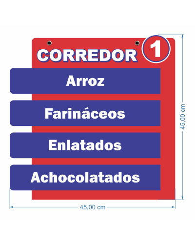 Placa de Identificação em PS 2mm IP F/V – 45x45cm c/ 2 ilhós