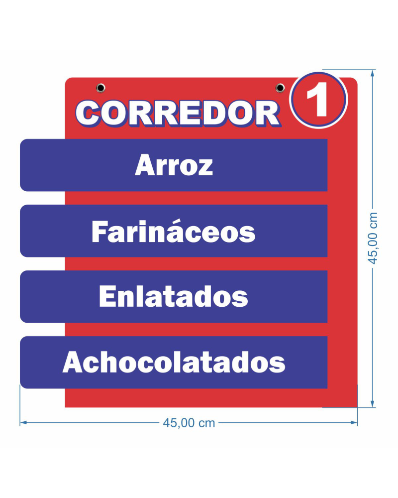 Placa de Identificação em PS 2mm IP F/V – 45x45cm c/ 2 ilhós