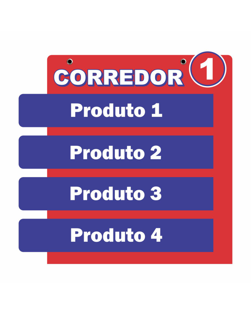 Placa de Identificação em PS 2mm IP F/V – 45x45cm c/ 2 ilhós