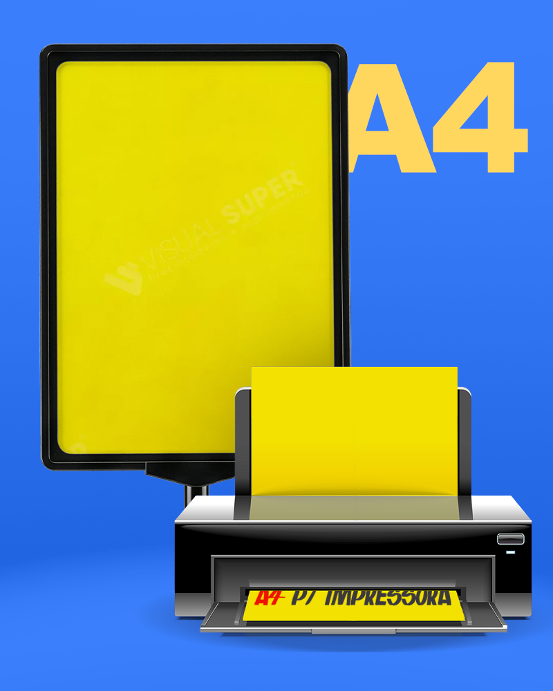 Cartaz Amarelo Neutro Offset 120g A4 p/ Impressora – 100un