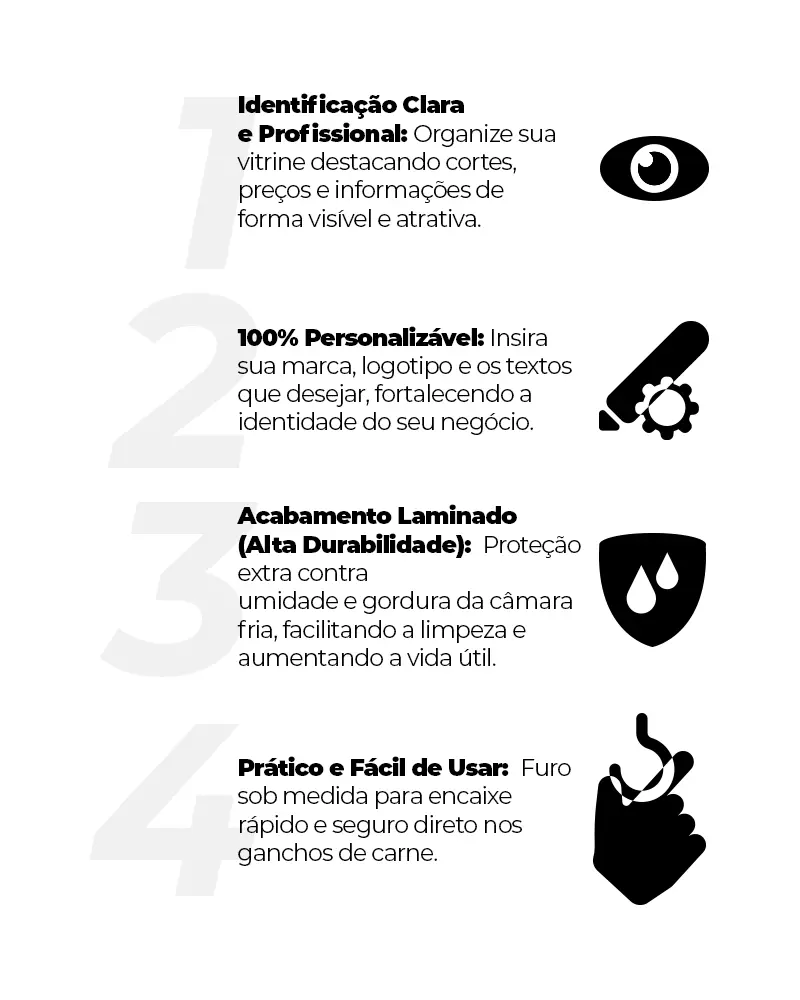 Tag de Produtos em PP 0,4mm IP c/ Laminação – 9x9cm – 12un