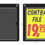 Porta-cartaz em HoneyComb 3mm 26x38cm – IP F/V c/ 1 Bolsa A4 – c/ 2 ilhós