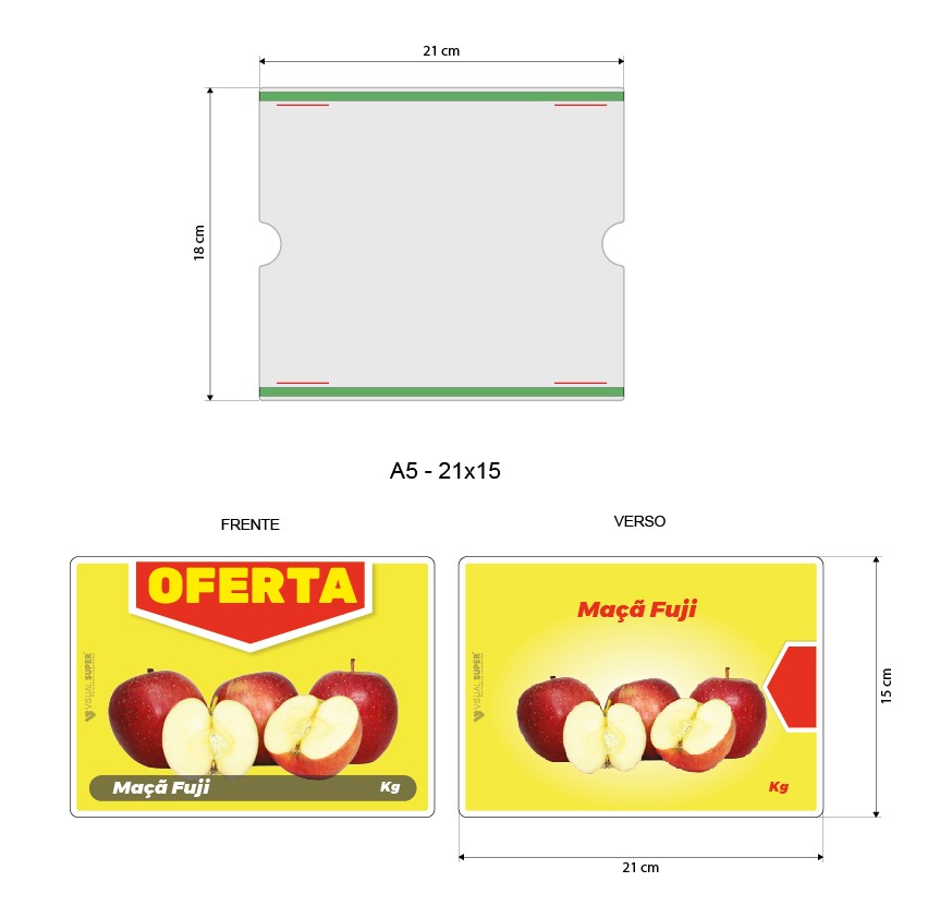 Precificador E2 em Honeycomb 3mm IP – 22x32cm c/ 1 bolsa A5 c/ Nº Branco c/ Gota de 1cm