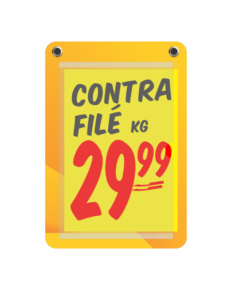 Porta-cartaz em HoneyComb 3mm 26x38cm – IP F/V c/ 1 Bolsa A4 – c/ 2 ilhós