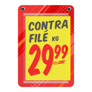 Porta-cartaz em HoneyComb 3mm 26x38cm – IP F/V c/ 1 Bolsa A4 – c/ 2 ilhós