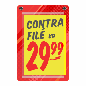 Porta-cartaz em HoneyComb 3mm 26x38cm - IP F/V c/ 1 Bolsa A4 - c/ 2 ilhós