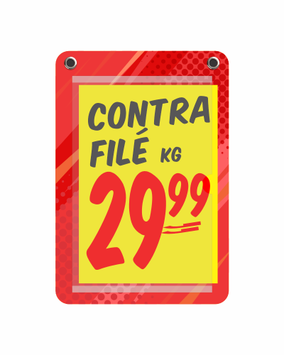 Porta-cartaz em HoneyComb 3mm 26x38cm – IP F/V c/ 1 Bolsa A4 – c/ 2 ilhós