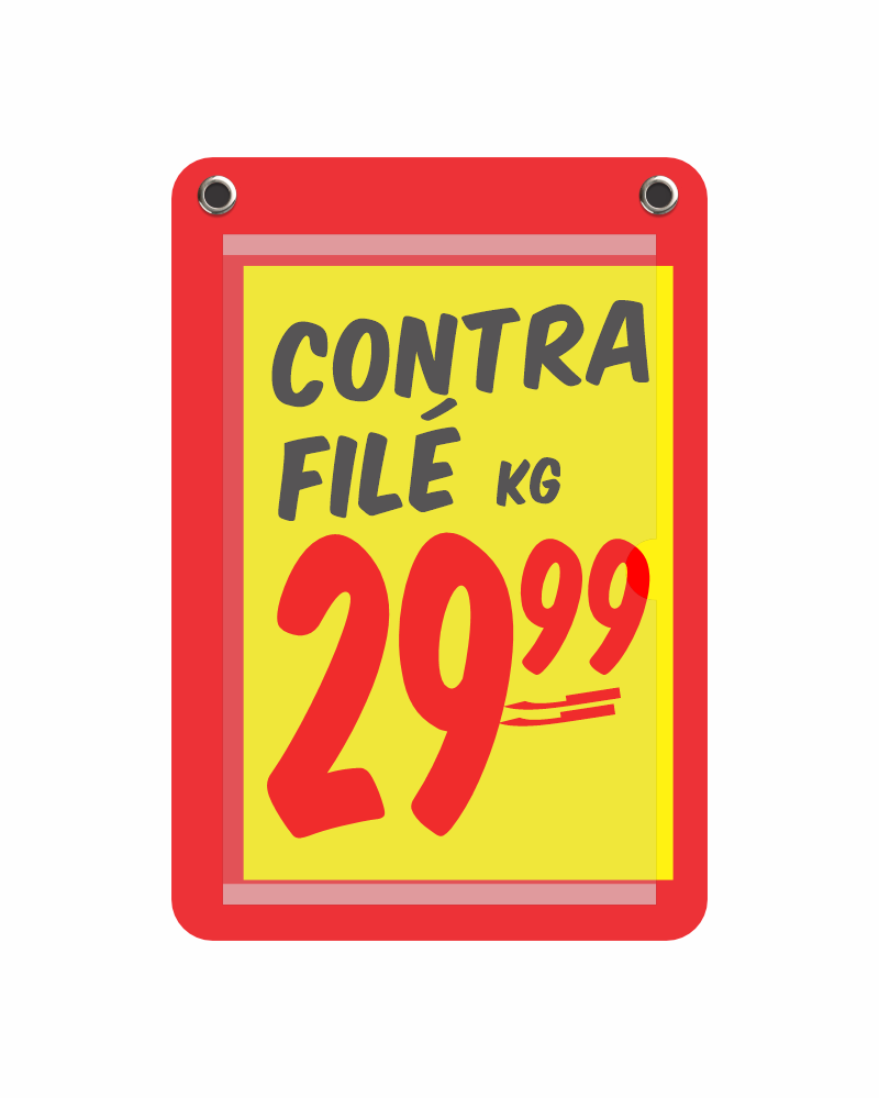 Porta-cartaz em HoneyComb 3mm 26x38cm – IP F/V c/ 1 Bolsa A4 – c/ 2 ilhós