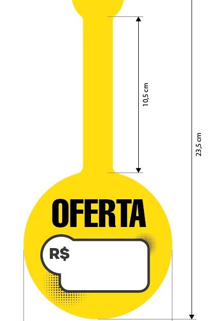 Wobbler Escreve e Apaga em PVC IP – 10×23,5cm c/ 1 Caneta Preta c/ Apagador – 10un