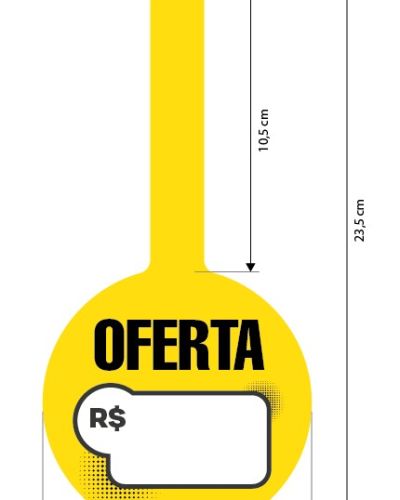 Wobbler Escreve e Apaga em PVC IP – 10×23,5cm c/ 1 Caneta Preta c/ Apagador – 10un