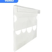 Precificador E1 em Petg 0,75mm 18×16,5cm – c/ Nº Branco c/ Encaixe de 2cm
