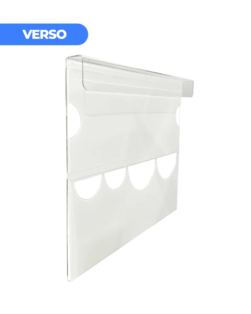 Precificador E1 em Petg 0,75mm 18×16,5cm – c/ Nº Preto c/ Encaixe de 2cm