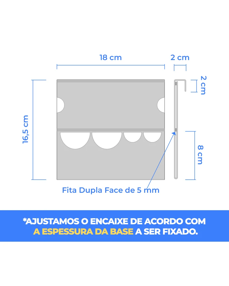 Precificador E1 em Petg 0,75mm 18×16,5cm – c/ Nº Branco c/ Encaixe de 2cm