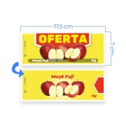 Precificador E1 em Petg 0,75mm 18×16,5cm – c/ Nº Branco c/ Encaixe de 2cm