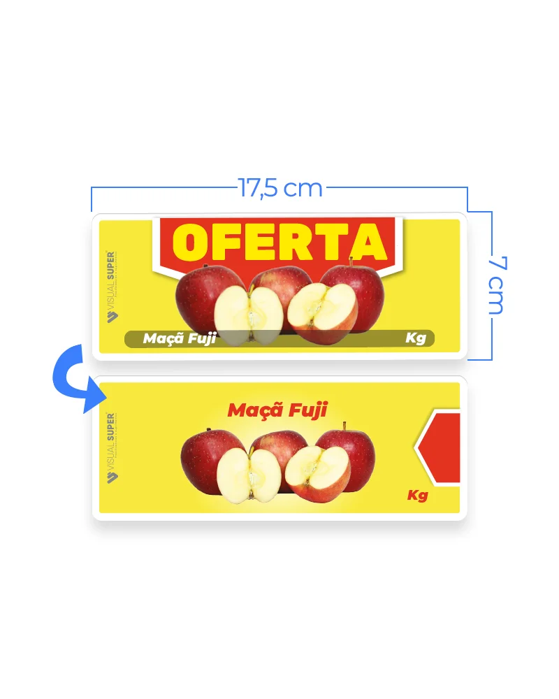 Precificador E1 em Petg 0,75mm 18×16,5cm – c/ Nº Preto c/ Encaixe de 2cm