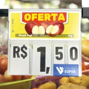 Precificador E1 18x16.5cm N.Branco em Petg Encaixe de 2cm, com numerais sanfonados e encaixe prático para preços no ponto de venda.