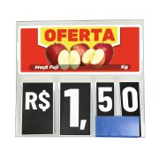 Precificador E1 em Petg 0,75mm 18×16,5cm – c/ Nº Preto c/ Encaixe de 2cm
