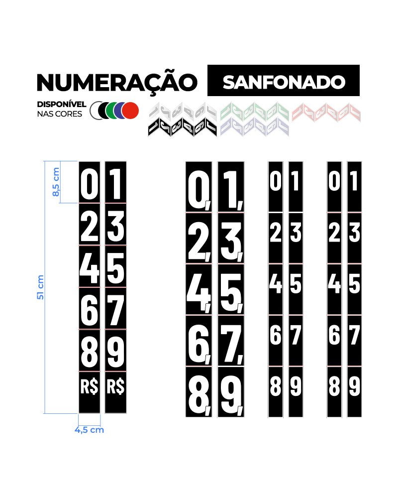 Precificador E1 em Petg 0,75mm 18×16,5cm – c/ Nº Preto c/ Encaixe de 2cm